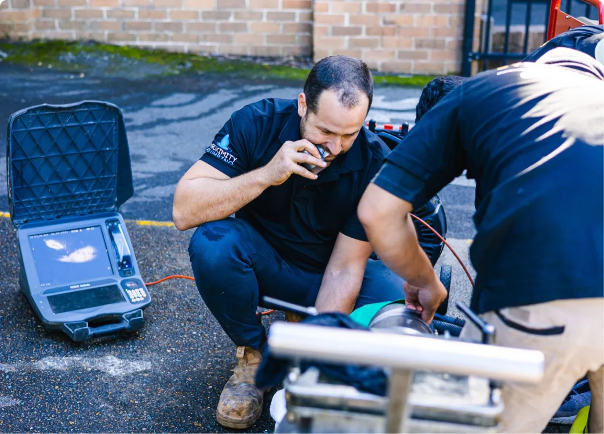 Running a CCTV camera down a drain to find the fault
